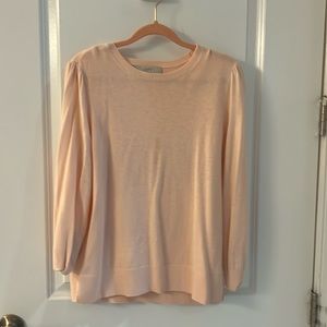 Loft peachy pink crewneck sweater size L